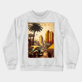 Lagos Nigeria Vintage Travel Art Poster Crewneck Sweatshirt